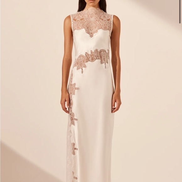 Shona Joy Dresses & Skirts - Shona Joy Stratus Lace High Neck Maxi Dress